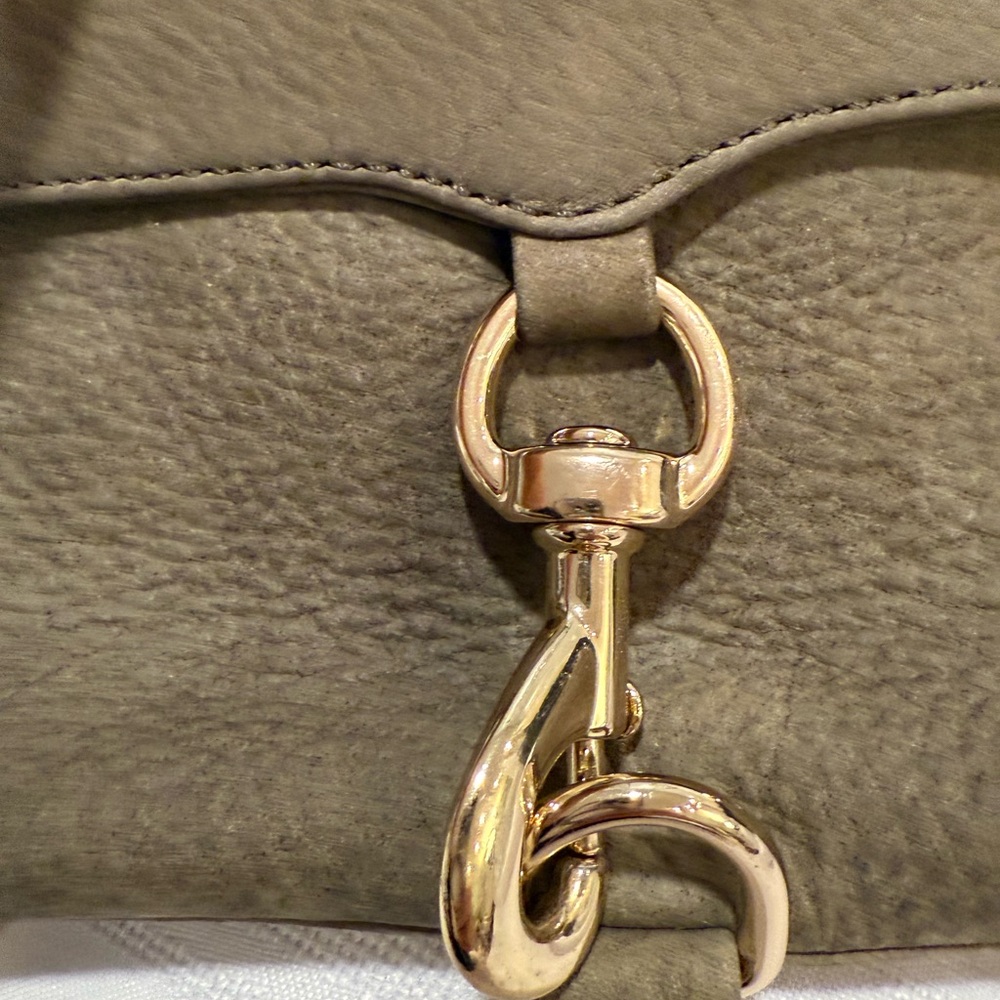 Olive Green Leather Crossbody Bag with Gold Hardware